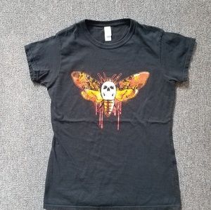 Silence of the Lambs skull moth shirt black horror